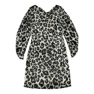 Antonio Melani Brown Leopard Print Sequin Drape Neck Dress 2